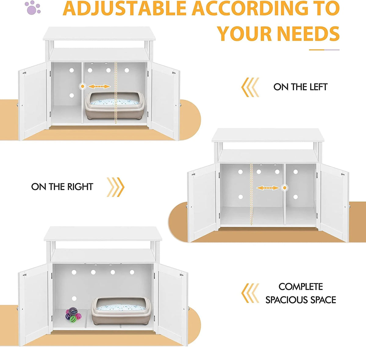 Cat Litter Box Enclosure with Storage Shelf W491