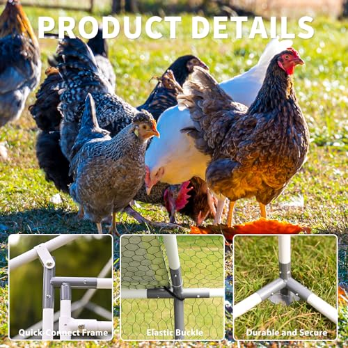 Large Metal Walk-in Chicken Coop with Anti-UV Cover C308