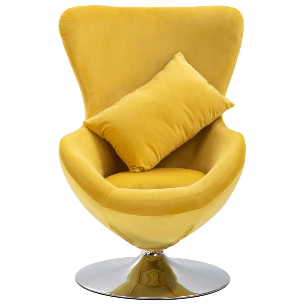 Swivel Egg Chair with Cushion Yellow F512512