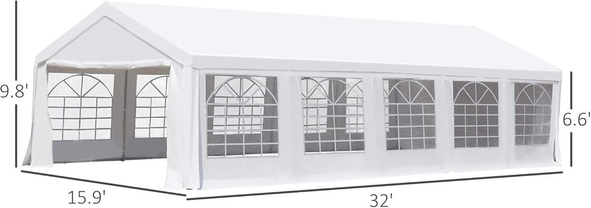 White Commercial Party Tent Gazebo with Removable Sidewalls V754