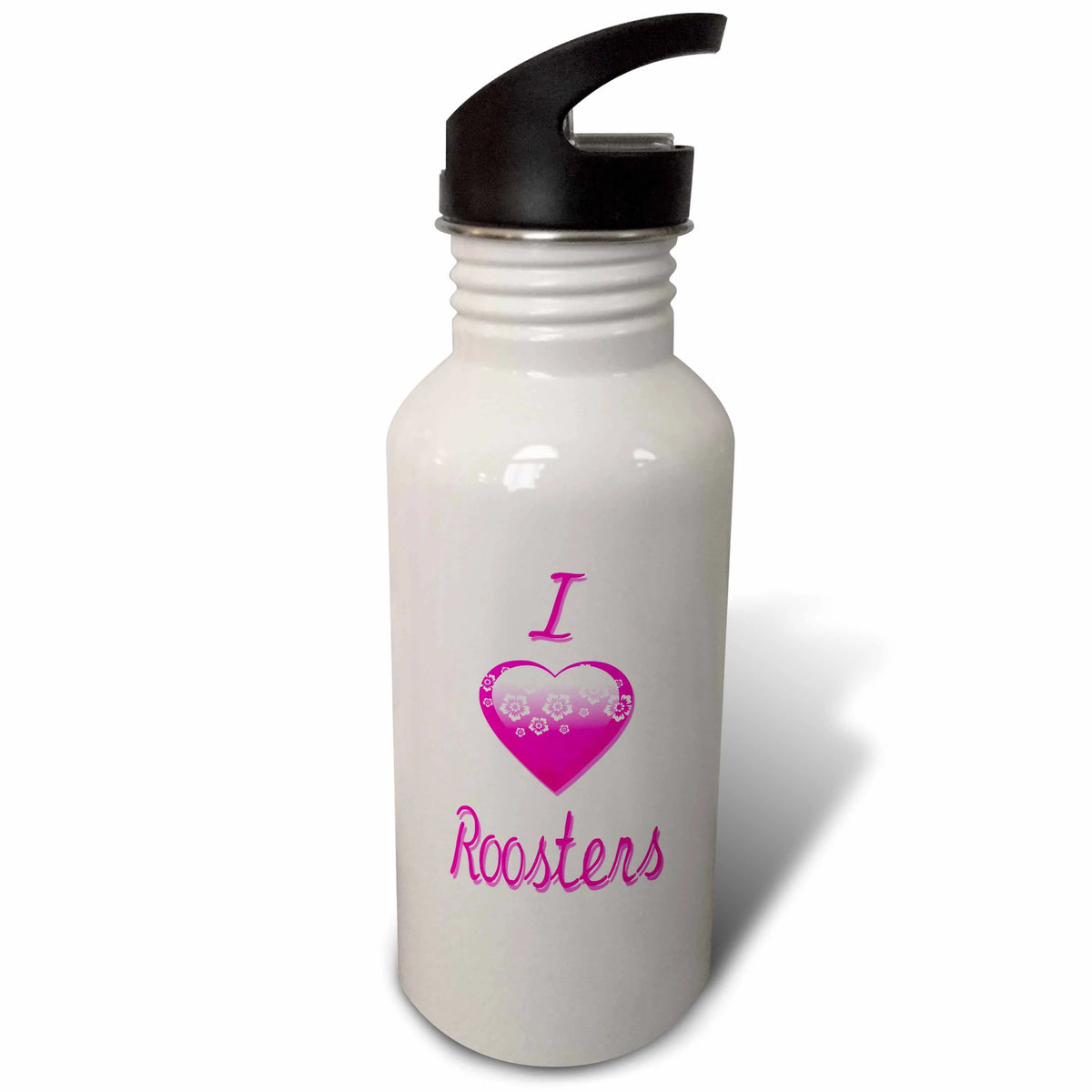 Pink Flowery 21 oz Sports Water Bottle K194220
