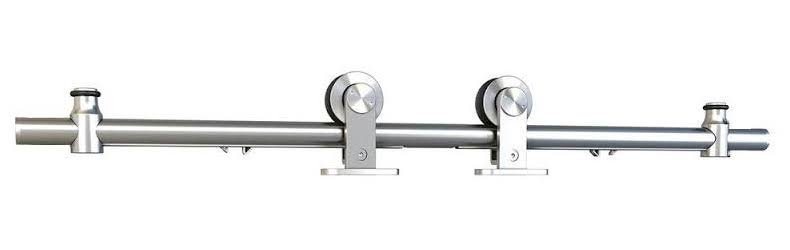 Stainless Steel Sliding Barn Door Hardware Kit, Soft Close E136
