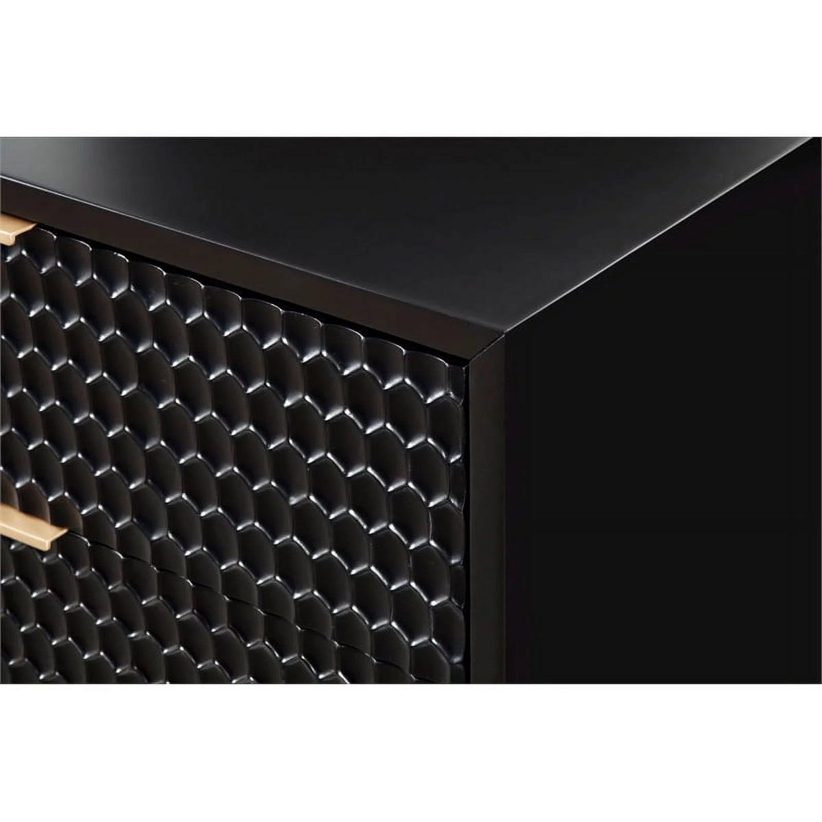 2 Piece Nightstand and Wood Chest Furniture Set in Black C377