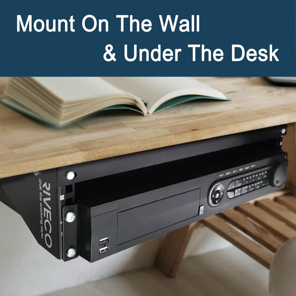 2U Wall Mount Rack Vertical Patch Panel Bracket Shelf Black A59071