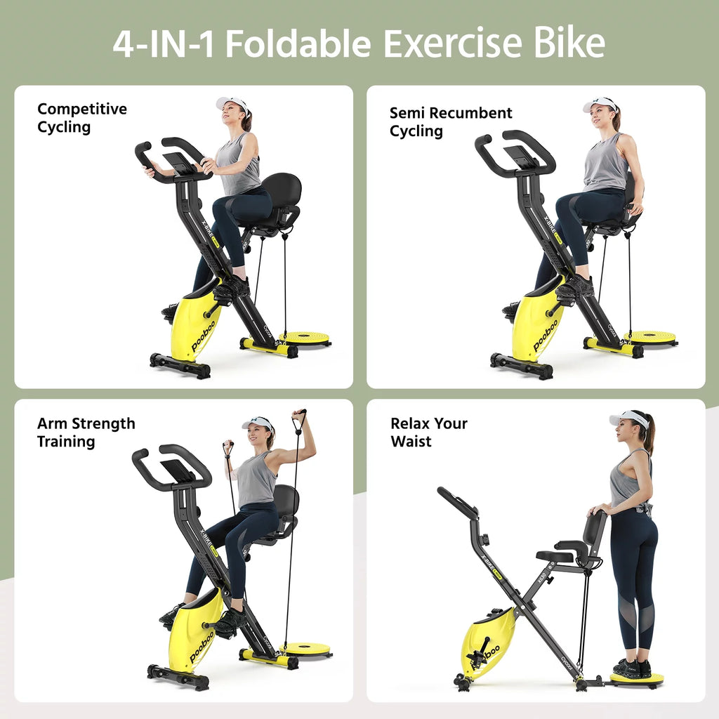 4in1 Folding Exercise Bike Stationary Magnetic K45012