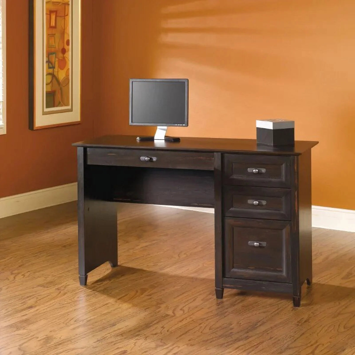 Antiqued Black Paint Finish Computer Desk T443691
