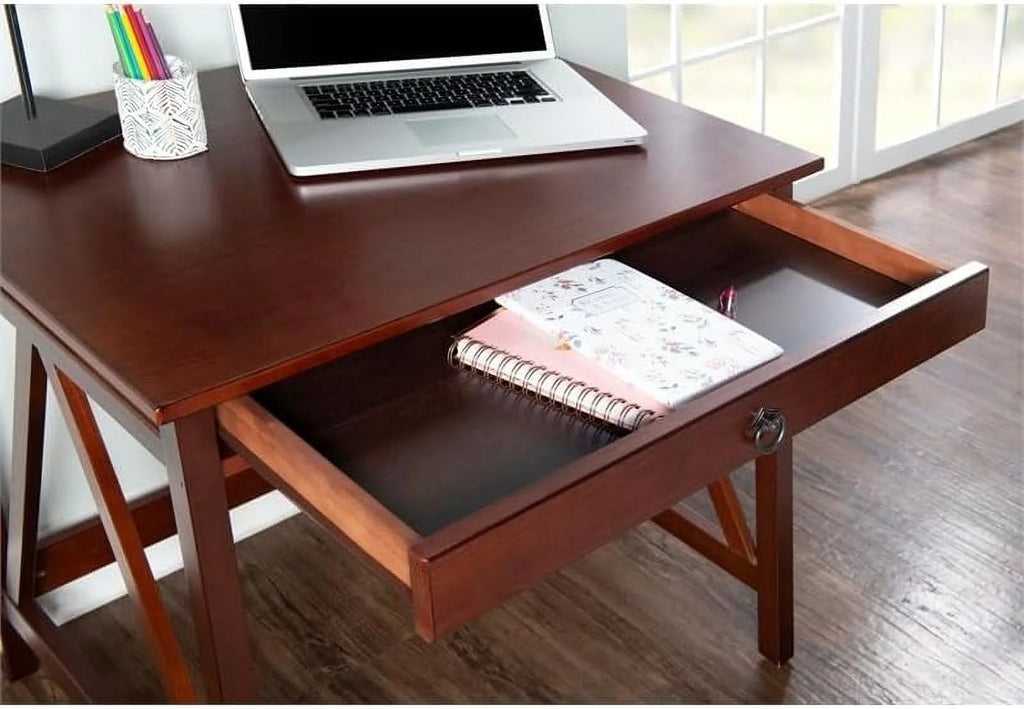 Wood Writing Desk in Antique Tobacco Brown W844