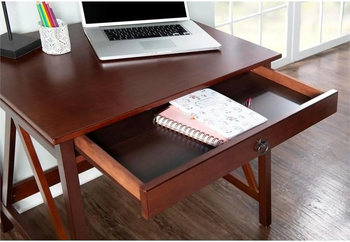 Wood Writing Desk in Antique Tobacco Brown W844