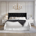 Black Velvet Upholstered Bed O532919