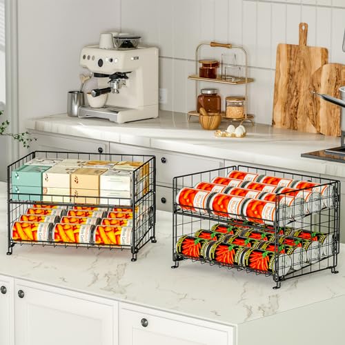 3 Pack Adjustable 2-Tier Can Rack Organizer D705