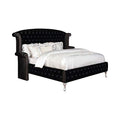Queen Tufted Upholstered Bed Black N840