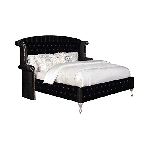 Queen Tufted Upholstered Bed Black N840