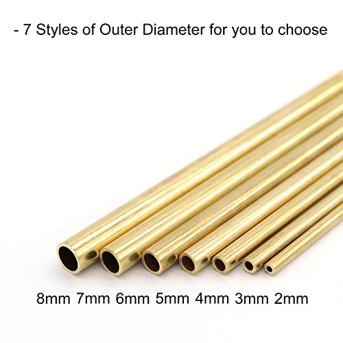Brass Round Tube 0.5mm Wall Thickness 300mm Length Metal Seamless Straight Pipe Tubing 3pcs L5667