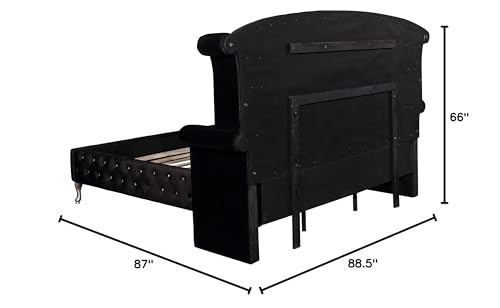 Queen Tufted Upholstered Bed Black N840