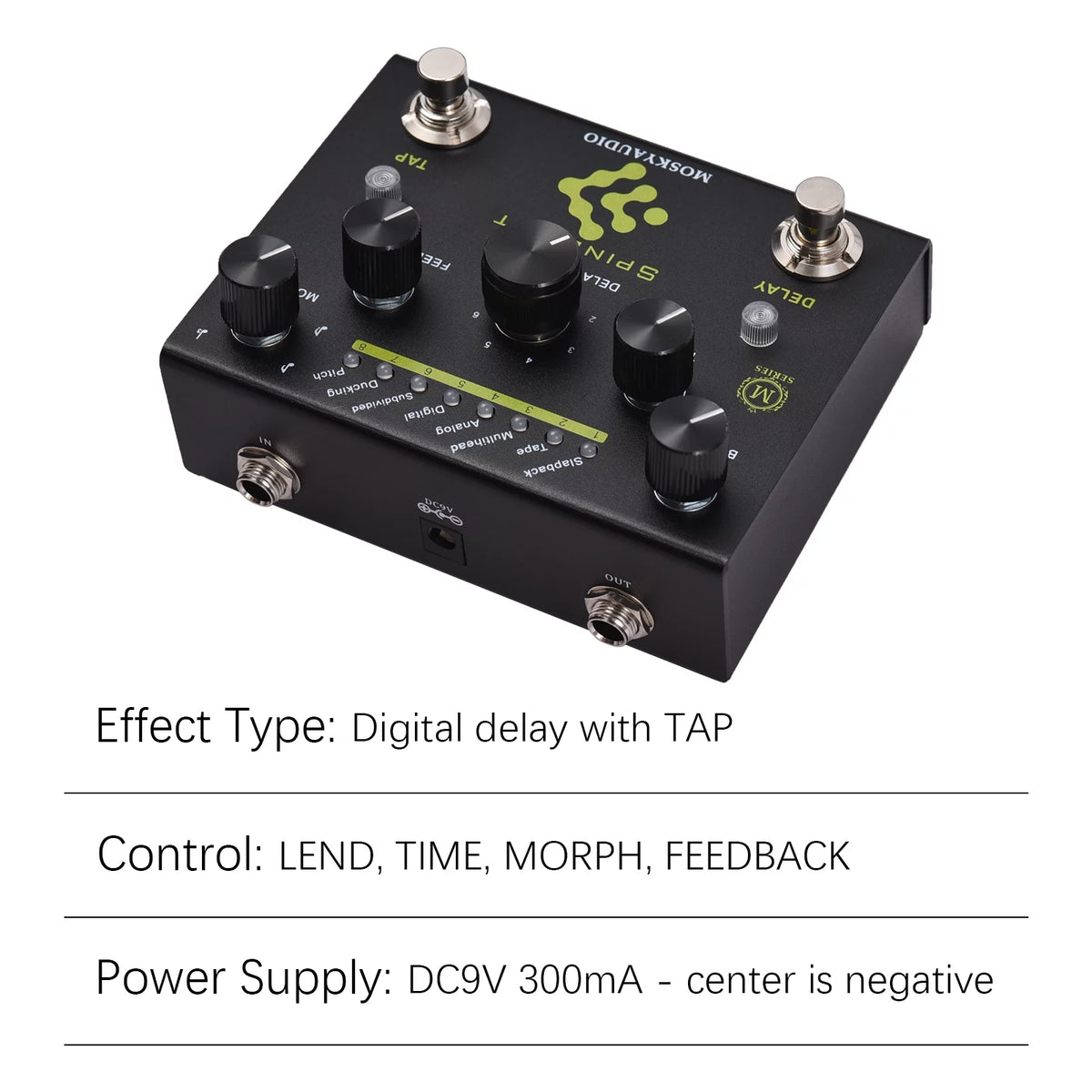 Guitar Pedal with 8 Mode Delay Selection N343542