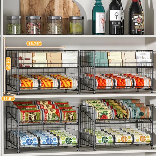 3 Pack Adjustable 2-Tier Can Rack Organizer D705
