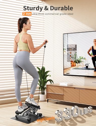 Mini Stepper with Resistance Band, Hydraulic Fitness Stepper B216