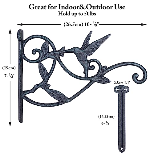 Cast Iron Hanging Plant Bracket, Dark Brown O114