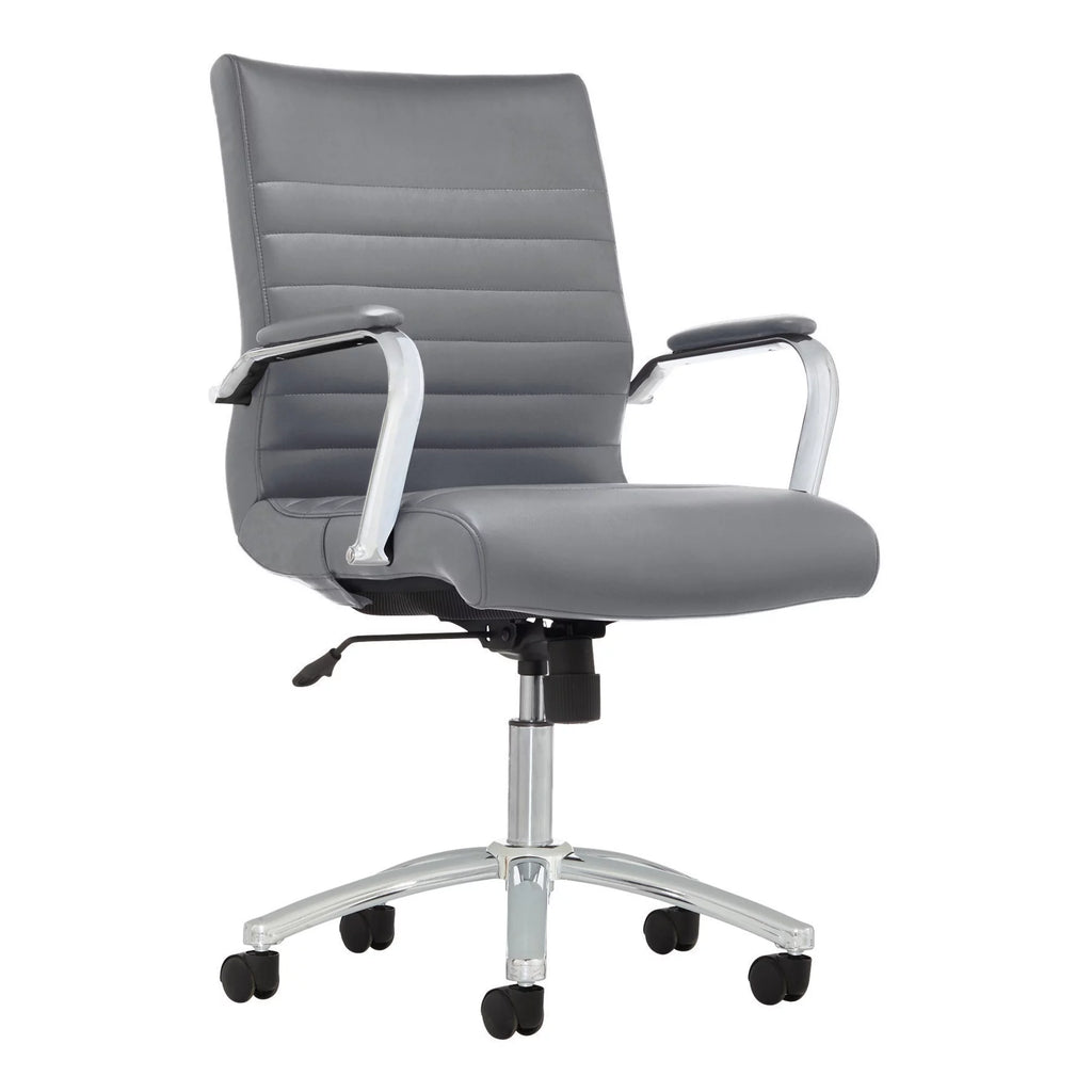 Gray Bonded Leather Mid-Back Chair H7944