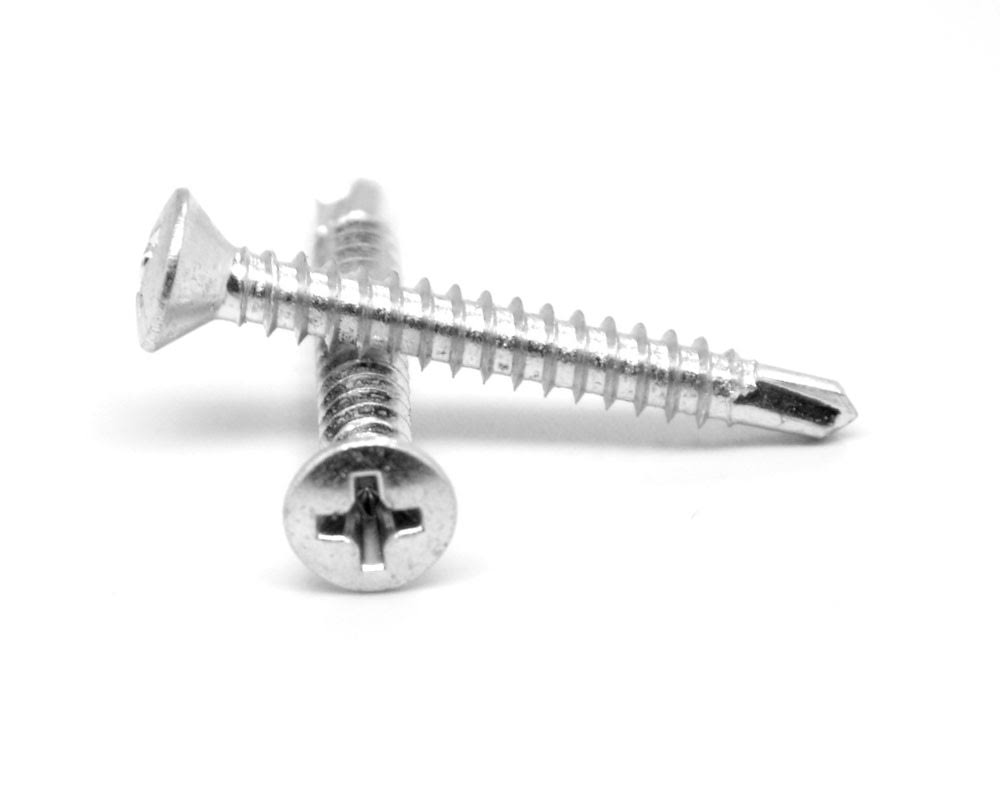 #10-16 x 1 3/4 Self Drilling Screw Phillips Oval Head Zinc Plated F18368
