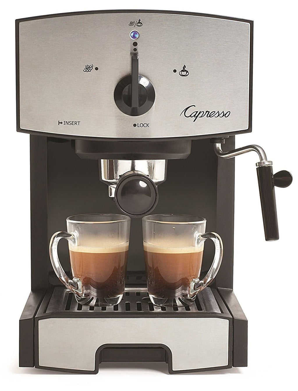 Stainless Steel Pump Espresso and Cappuccino Machine, Black D205