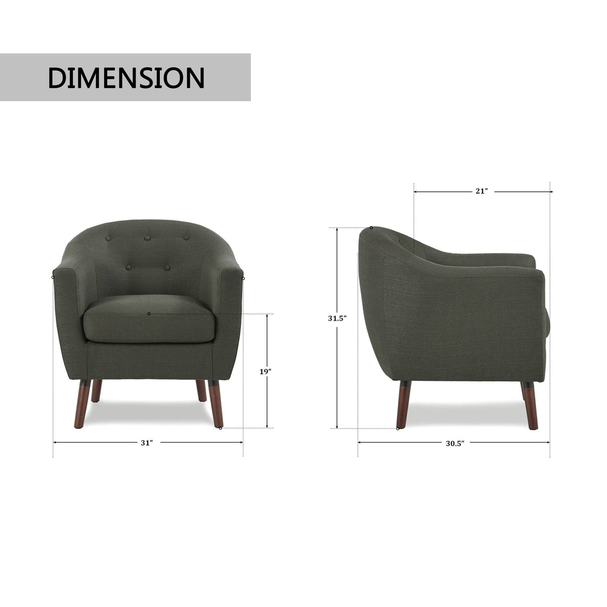 Sage Grey Accent Chair H695593
