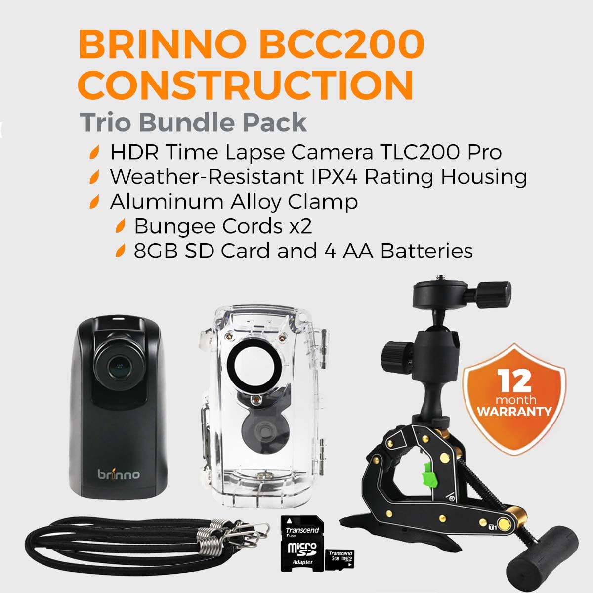 Time Lapse Camera with Clamp and Water-Resistant Case, 720P 2-Pack F771