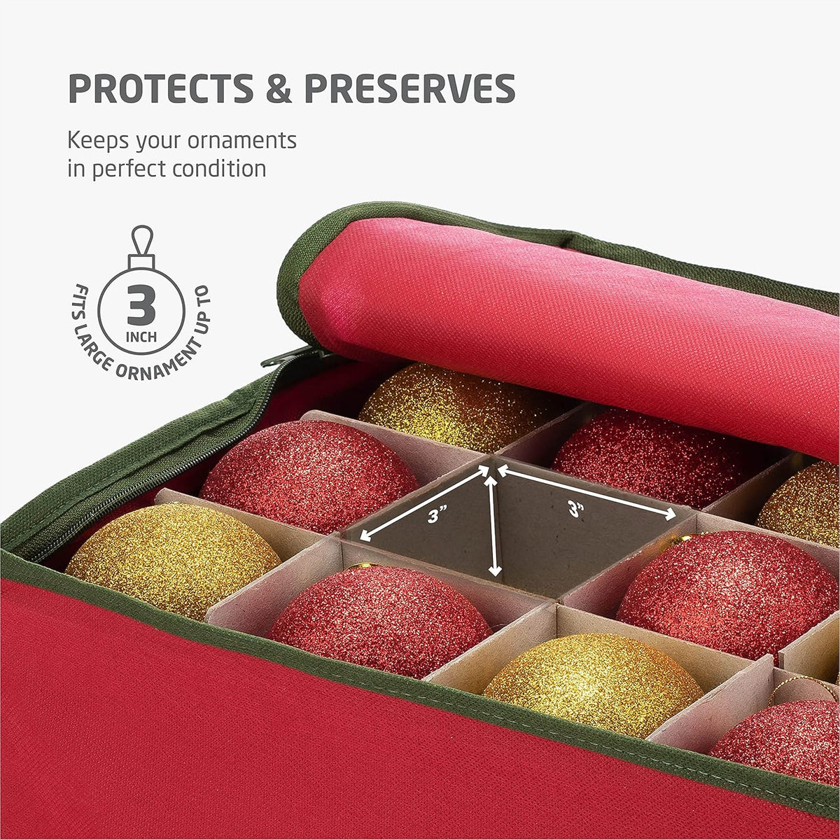 Christmas Ornament Storage Box with Dividers X532547