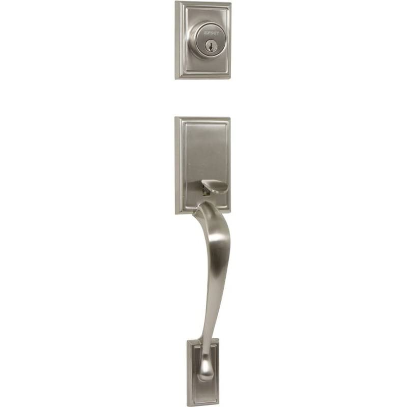 Double Cylinder Door Handle Set Satin Nickel X6969