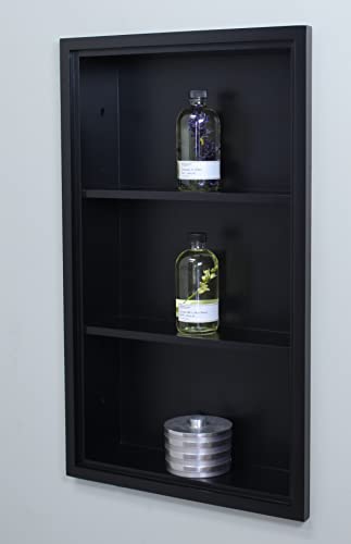 Dark Brown Recessed Wall Medicine Cabinet V80669