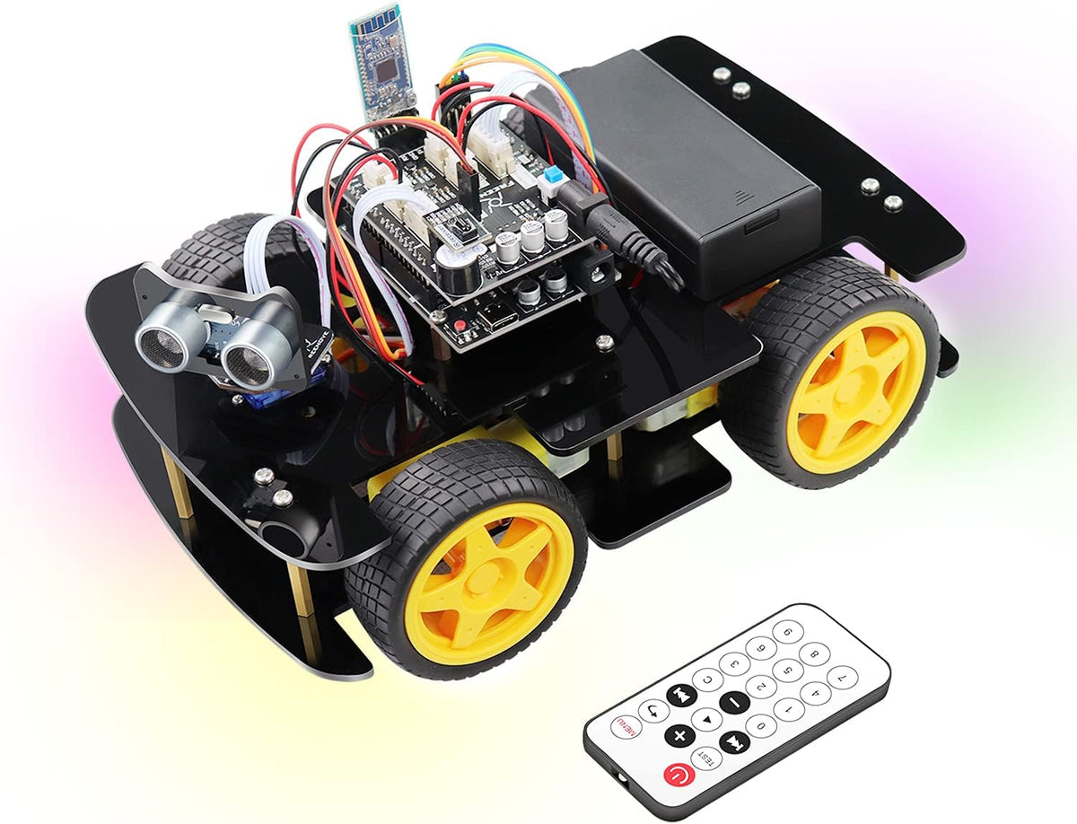 4WD Car Kit with Ultrasonic Sensor and Bluetooth Remote Control K118