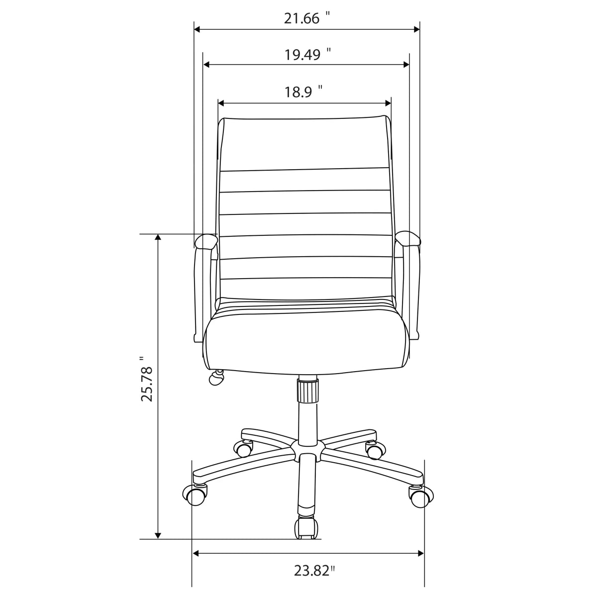 Gray Bonded Leather Mid-Back Chair H7944