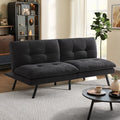Vintage Brown Faux Leather Convertible Futon Sofa Bed T790