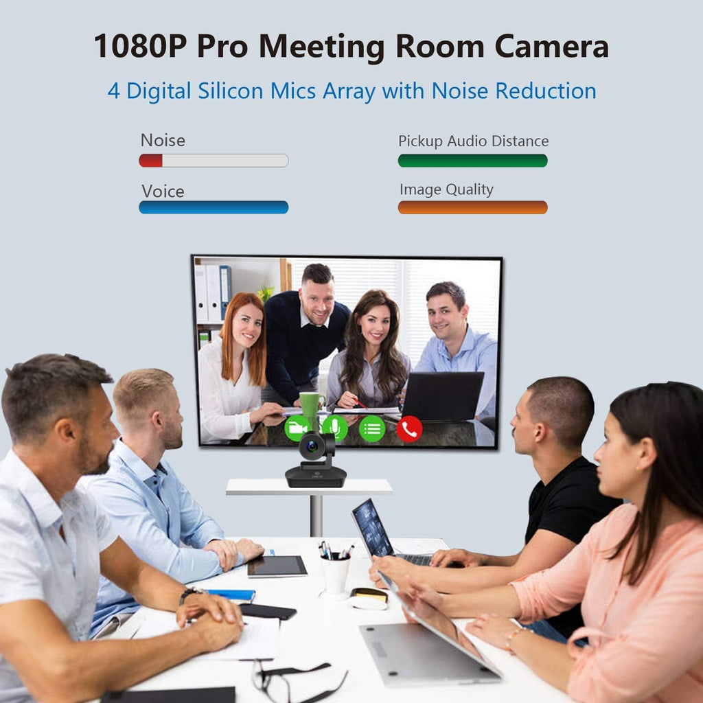 1080P PTZ Conference Camera with 4 Microphones Array, 10X Optical Zoom D4152