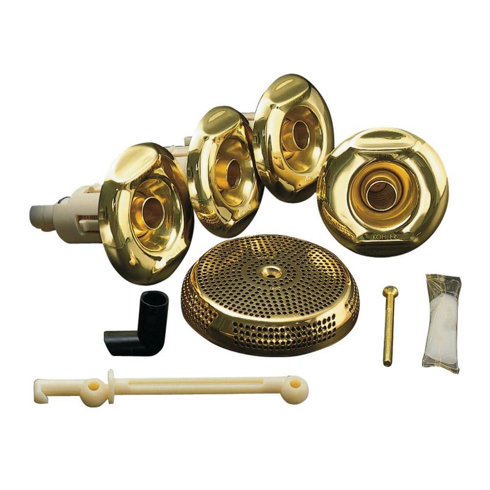 Vibrant Polished Brass Whirlpool Trim Kit with Four Jets T26912