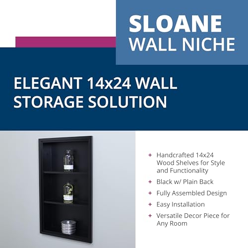 Dark Brown Recessed Wall Medicine Cabinet V80669