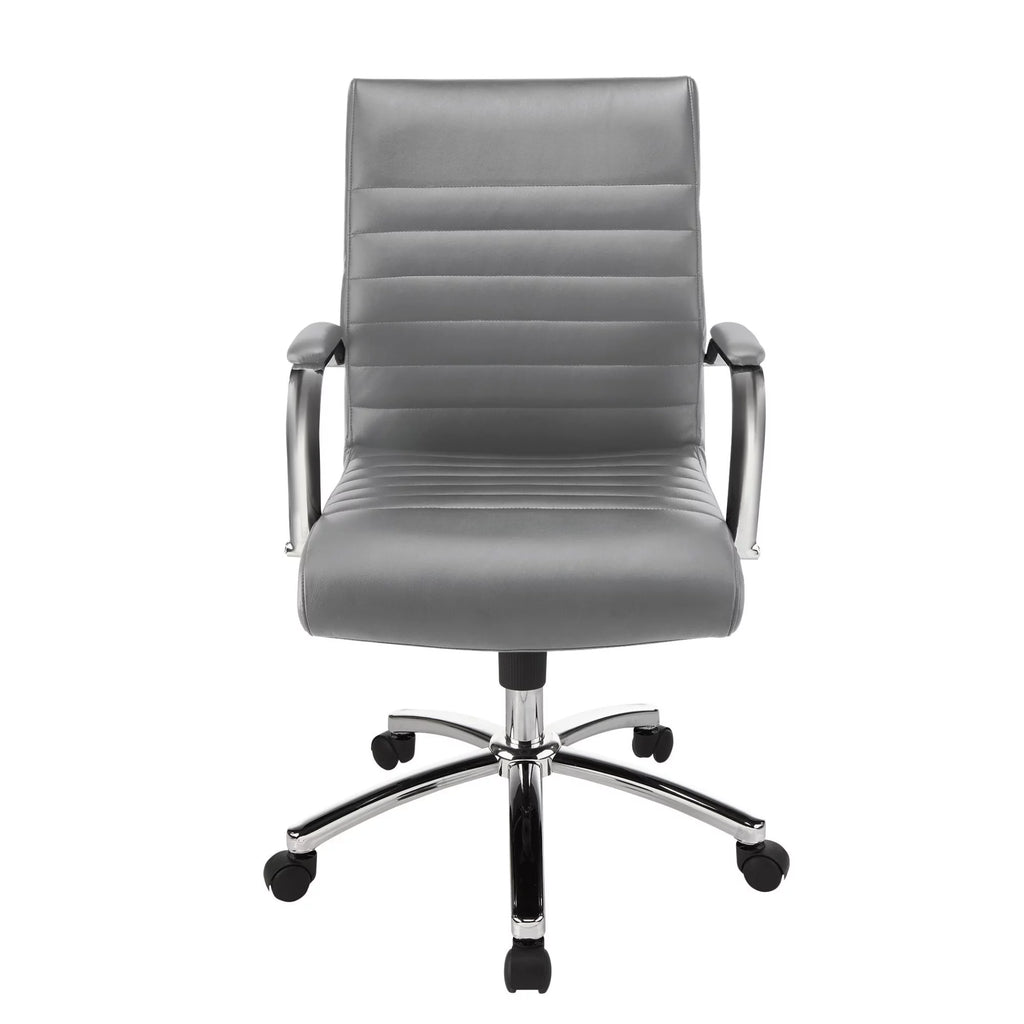 Gray Bonded Leather Mid-Back Chair H7944