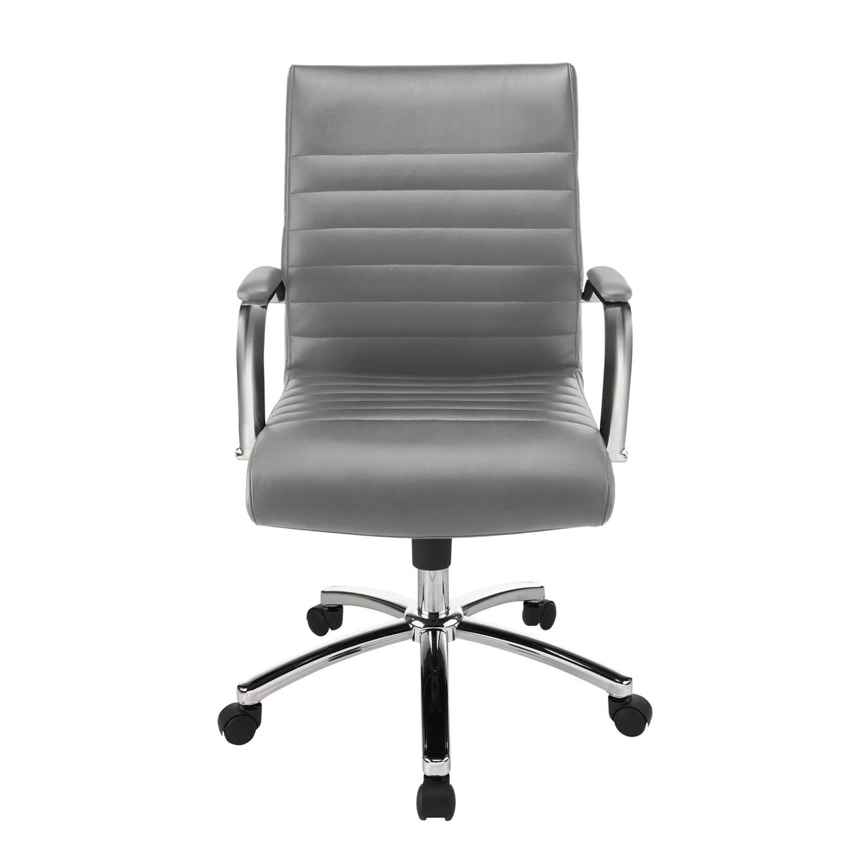 Gray Bonded Leather Mid-Back Chair H7944