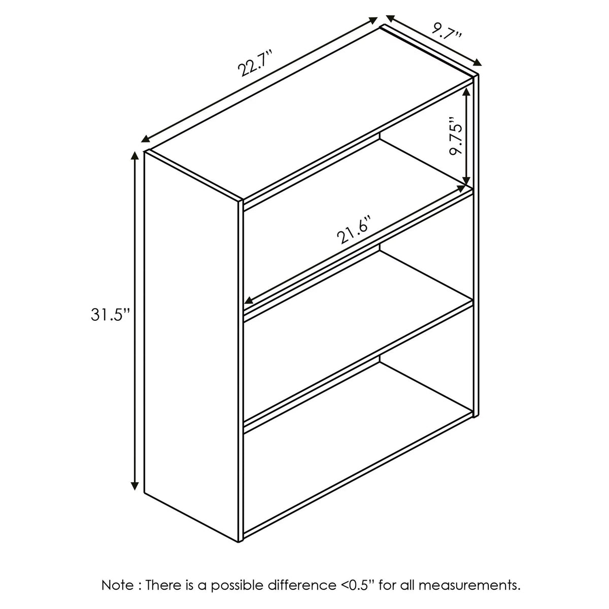 3-Shelf Freestanding Shelves B425