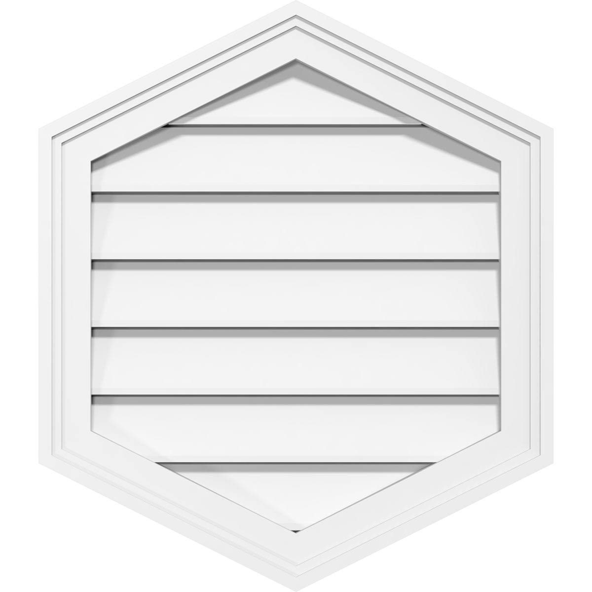 30x22W x 34x22H Vertical Peaked Surface Mount PVC Gable Vent V394