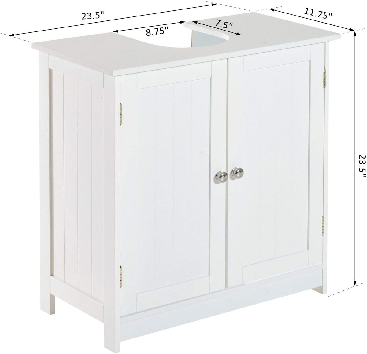 White Pedestal Sink Bathroom Vanity Cabinet Z43194