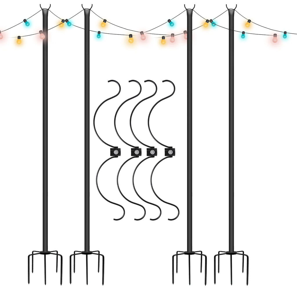 String Light Poles Stand for Outside, 2 Pack, 9 FT x 25 mm A894