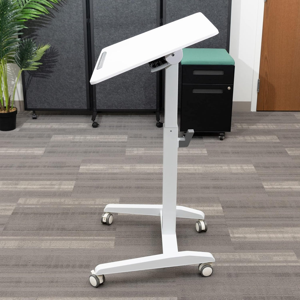 White Compact Standing Desk U706
