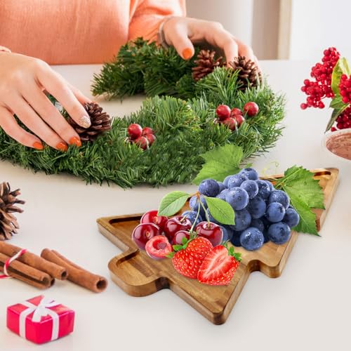 Acacia Wood Christmas Tree Serving Dish F93214