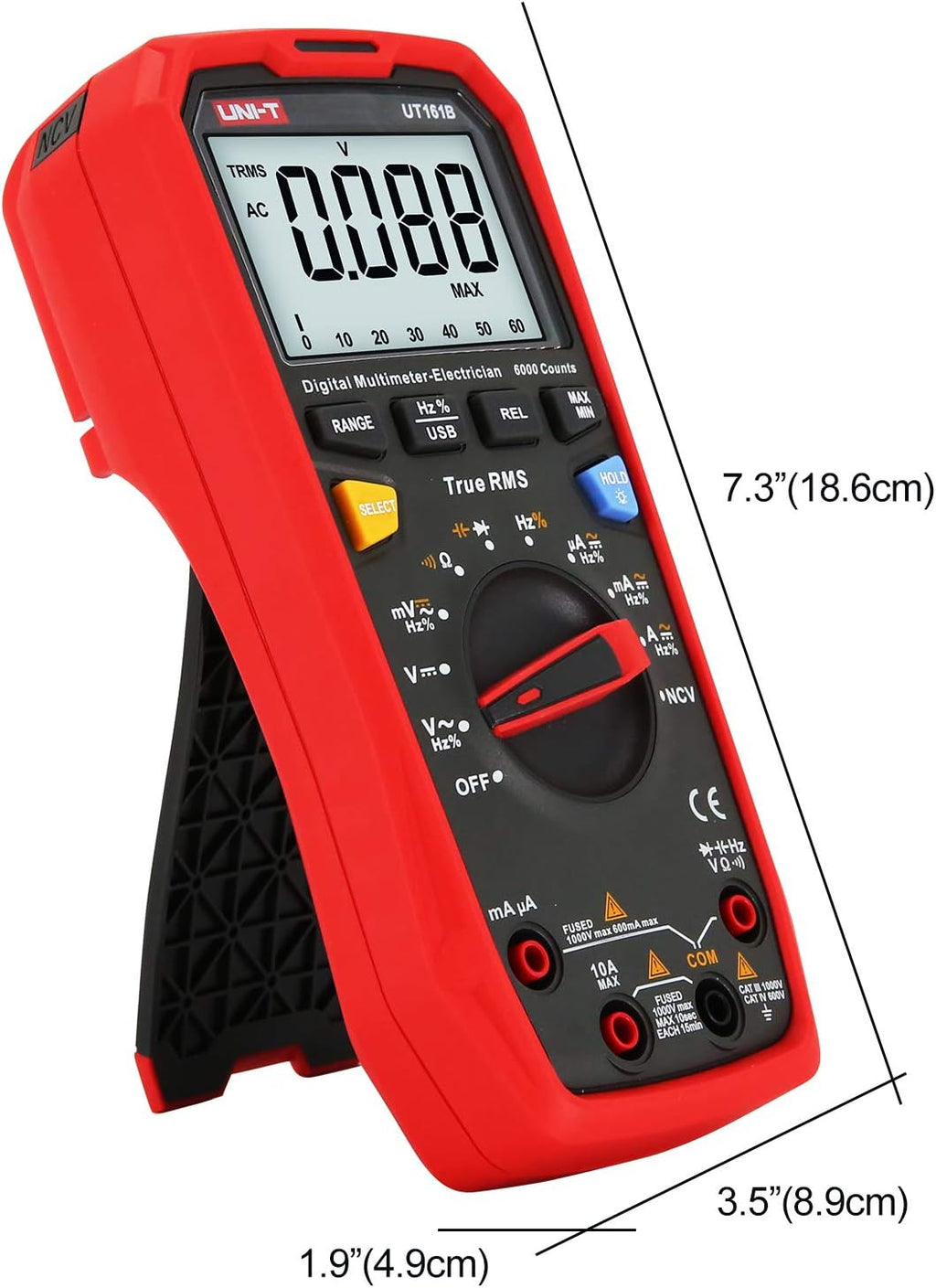 Digital Multimeter True RMS 6000 Counts 1000V AC/DC NCV Pack of 2 F223
