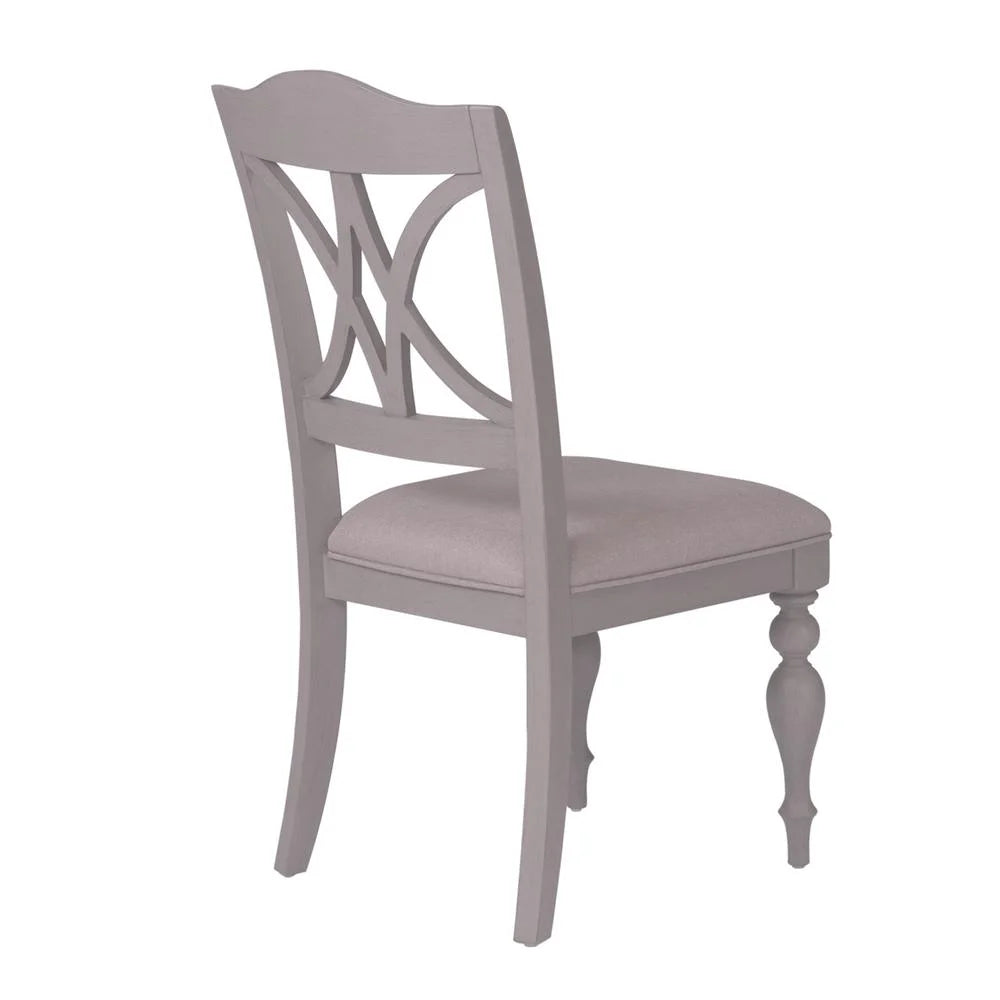 Set of 2 Grey Slat Back Side Chair V2421