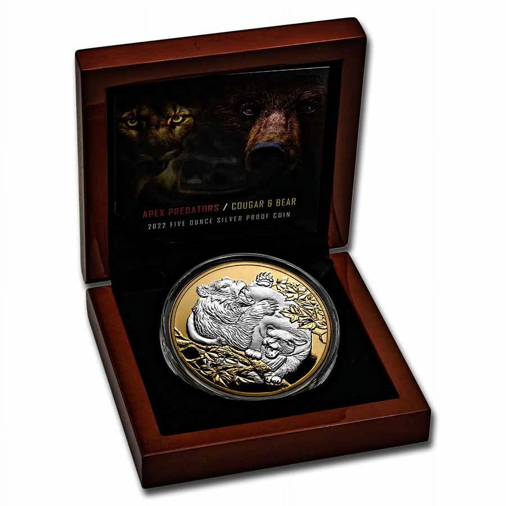 Cougar vs Bear 5 oz Silver Proof Coin L58308
