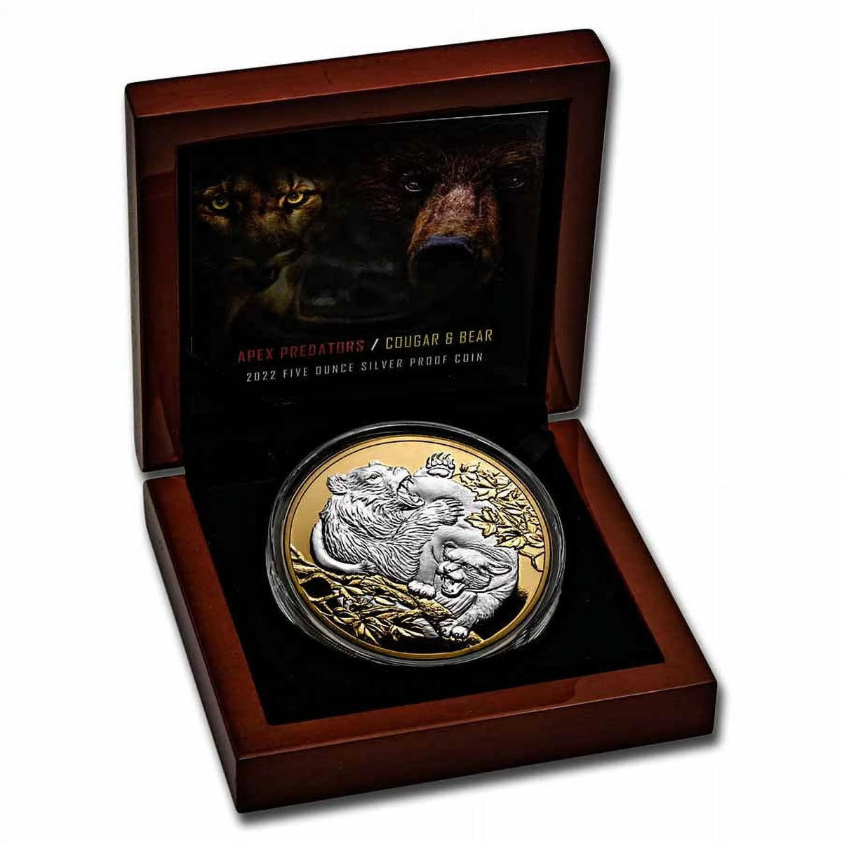 Cougar vs Bear 5 oz Silver Proof Coin L58308