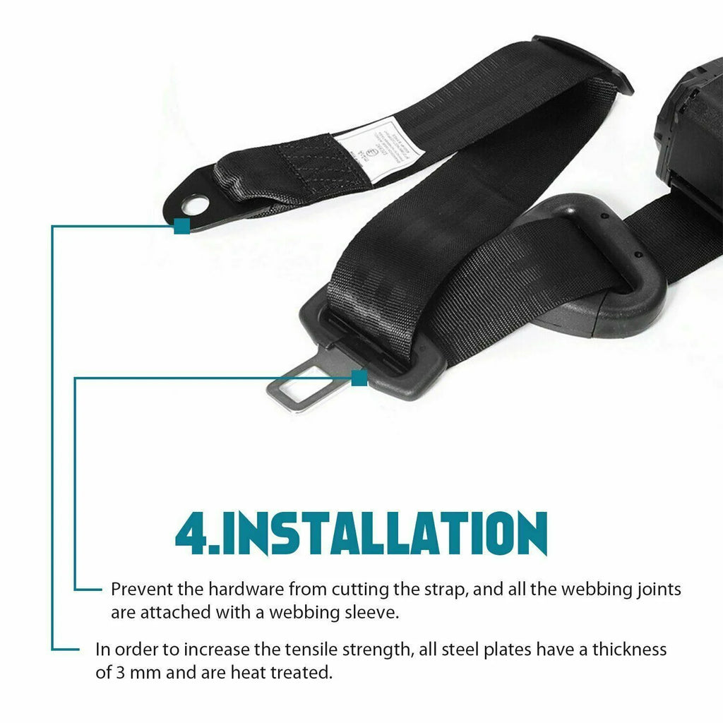 2 Pack Universal 3 Point Retractable Adjustable Car Seat Belt Lap Shoulder C95864