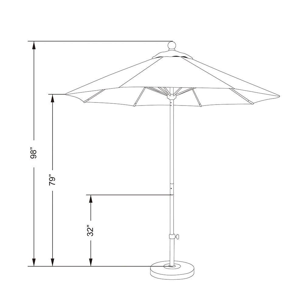 7.5 ft Aluminum Pole Umbrella J246717